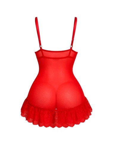 LIVCO CORSETTI FASHION - SET NUIT T-SHIRT + PANTY ROSSO 2028 S/M