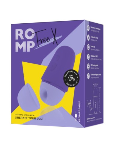 ROMP - STIMOLATORE CLITORIDEO GRATUITO CON COPERCHIO, 10 LIVELLI, RICARICABILE, VIOLA