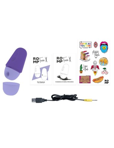 ROMP - STIMOLATORE CLITORIDEO GRATUITO CON COPERCHIO, 10 LIVELLI, RICARICABILE, VIOLA