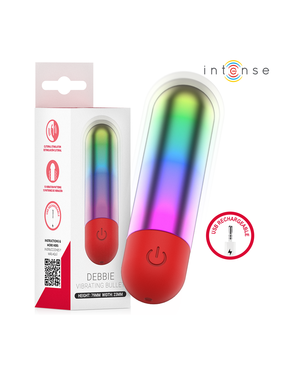 INTENSE - DEBBIE PROIETTILE VIBRANTE PER CLITORIDE RAINBOW