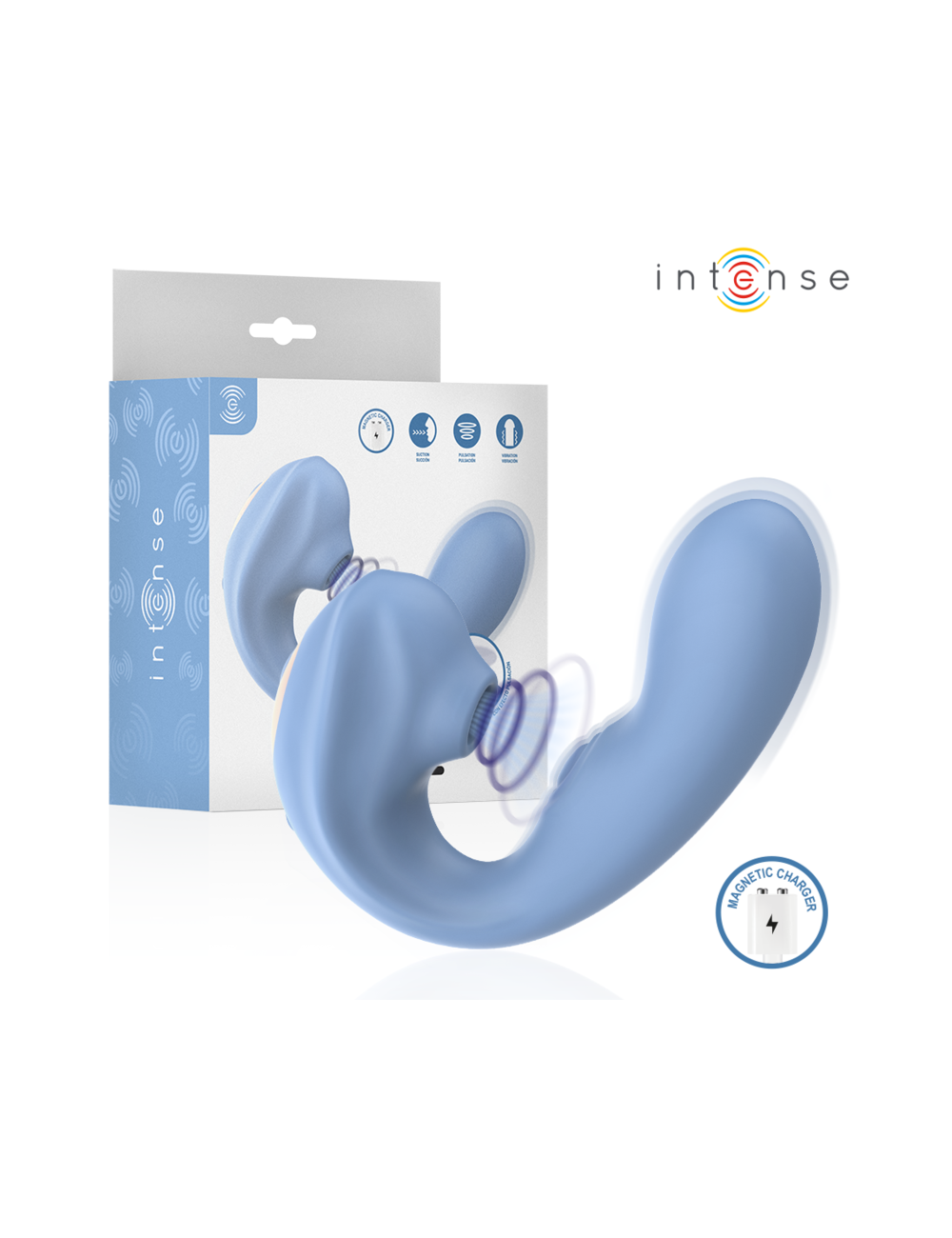 INTENSE - STIMOLATORE CLITORIDEO MULTIFUNZIONE GINA BLU