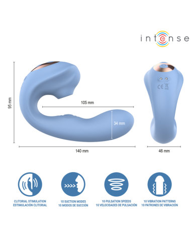 INTENSE - STIMOLATORE CLITORIDEO MULTIFUNZIONE GINA BLU