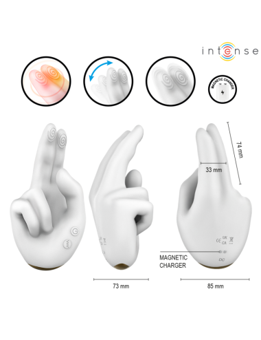 INTENSE - JIMMY STIMOLATORE MULTIFUNZIONE A FORMA DI MANO CON VIBRAZIONE E CALORE