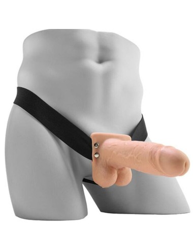 FETISH FANTASY SERIES - STRAP-ON VIBRANTE CAVO REALISTICO CON SFERE DA 17,8 CM