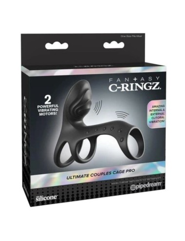 FANTASY C-RINGZ - GABBIA PER COPPIE DEFINITIVA, ANELLO VIBRANTE PER PENE PRO 19,5 CM