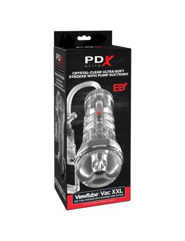 PDX ELITE - ASPIRATORE A TUBO DI VISTA XXL TRASPARENTE CON POMPA DI ASPIRAZIONE 27,3 CM