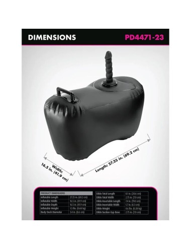 FETISH FANTASY SERIES - BODY DOCK SEGGIOLINO GONFIABILE CON DILDO 69,2 CM NERO
