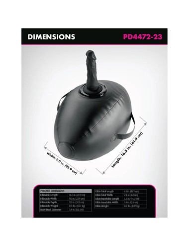 FETISH FANTASY SERIES - BODY DOCK SFERA DELL'AMORE GONFIABILE CON DILDO NERO 41,9 CM