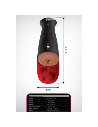 PDX ELITE - FAP-O-MATIC PRO XL VIBRANTE AUTOMATICO MARRONE 34,9 CM