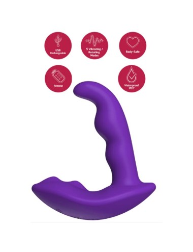 SHE.E.O - STIMOLATORE ANALE VIBRANTE ROTANTE CON TELECOMANDO VIOLA
