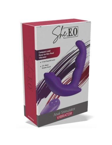 SHE.E.O - STIMOLATORE ANALE VIBRANTE ROTANTE CON TELECOMANDO VIOLA