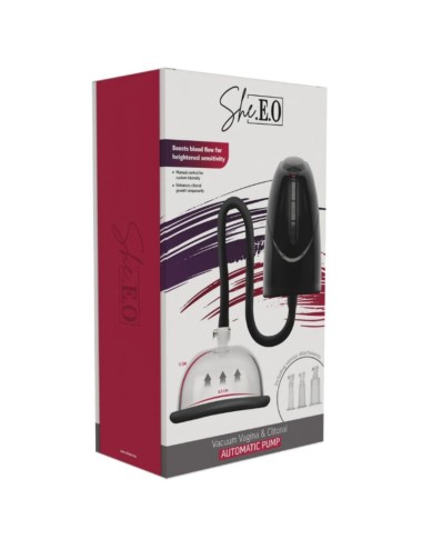 SHE.E.O - POMPA A VUOTO AUTOMATICA PER VAGINA E CLITORIDE NERA