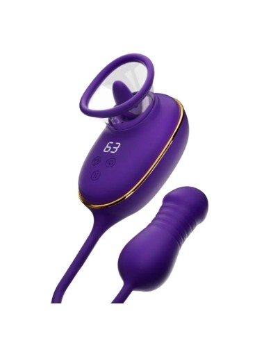 SHE.E.O - STRUMENTO DI ASPIRAZIONE CLITORIDEA CON EFFETTO LECCHIO E STIMOLATORE ANALE VIOLA