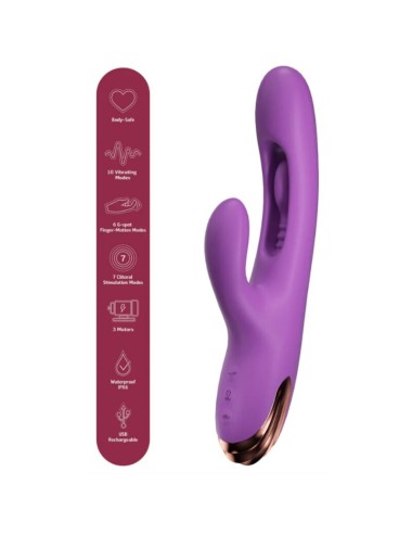 SHE.E.O - VIBRATORE PER IL PUNTO G A FORMA DI CONIGLIO CON MOVIMENTO DIGITALE VIOLA