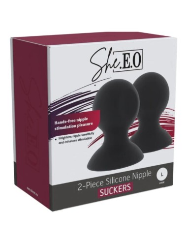 SHE.E.O - COPPETTE A VENTOSA PER CAPEZZOLI IN SILICONE L