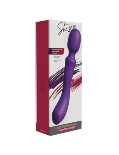 SHE.E.O - BACCHETTA MASSAGGIANTE VIBRANTE A DOPPIA ESTREMITÀ VIOLA