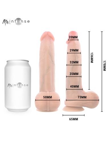 MR INTENSE - DILDO IN SILICONE DI BRUCE S CON TESTICOLI 17,8 CM -Ø- 4 CM
