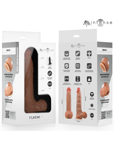 MR INTENSE - DILDO IN SILICONE DI BRUCE S CON TESTICOLI 17,8 CM -Ø- 4 CM