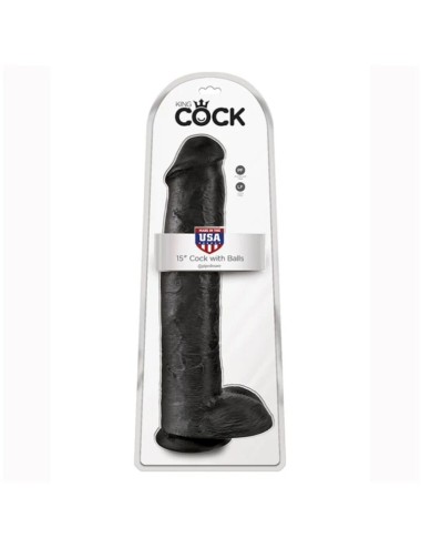 KING COCK - DILDO REALISTICO CON TESTICOLI 38 CM NERO
