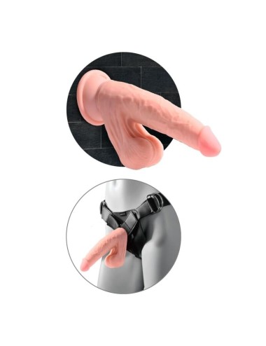 KING COCK PLUS - DILDO REALISTICO A TRIPLA DENSITÀ CON TESTICOLI OSCILLANTI 23 CM CARNE