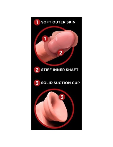 KING COCK PLUS - DILDO REALISTICO A TRIPLA DENSITÀ CON TESTICOLI OSCILLANTI 23 CM CARNE