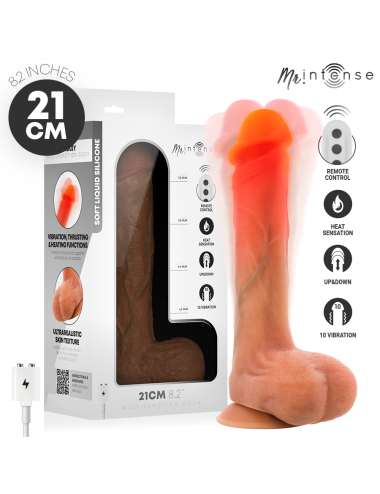 MR INTENSE - DILDO VIBRANTE IN SILICONE BRADLEY CON EFFETTO CALORE E TELECOMANDO 21 CM -Ø- 4