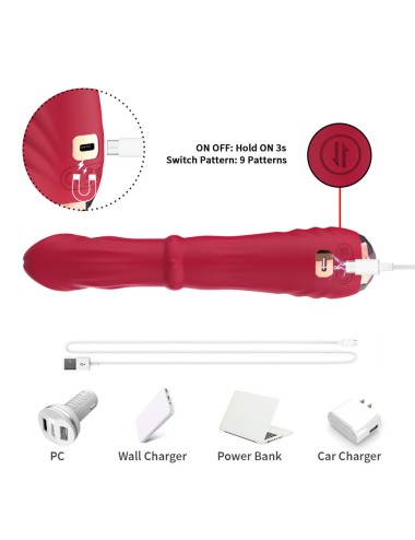 ARMONY - DILDO VIBRATORE STIMOLATORE PUNTO A TERMOREGOLABILE ROSSO