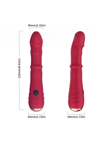 ARMONY - DILDO VIBRATORE STIMOLATORE PUNTO A TERMOREGOLABILE ROSSO