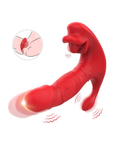 ARMONY - VIBRATORE ANALE PANTY C E STIMOLATORE PUNTO G TELECOMANDO ROSSO