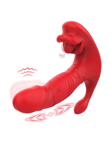ARMONY - VIBRATORE ANALE PANTY C E STIMOLATORE PUNTO G TELECOMANDO ROSSO