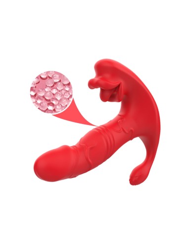 ARMONY - VIBRATORE ANALE PANTY C E STIMOLATORE PUNTO G TELECOMANDO ROSSO