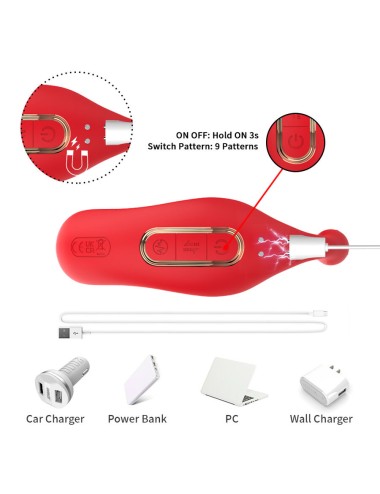 ARMONY - VIBRATORE ANALE PANTY C E STIMOLATORE PUNTO G TELECOMANDO ROSSO