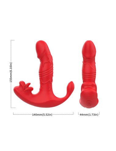 ARMONY - VIBRATORE ANALE PANTY C E STIMOLATORE PUNTO G TELECOMANDO ROSSO