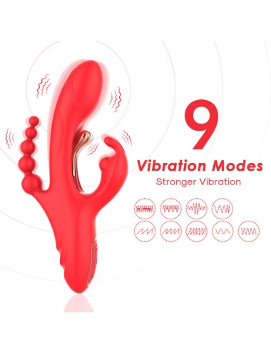 ARMONY - VIBRATORE STIMOLATORE PUNTO G E CLITORIDE ROSSO