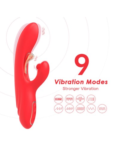 ARMONY - VIBRATORE STIMOLATORE PUNTO G E CLITORIDE CON LINGUA OSCILLANTE ROSSO