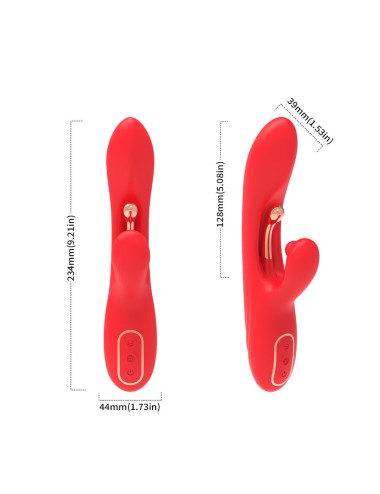 ARMONY - VIBRATORE STIMOLATORE PUNTO G E CLITORIDE CON LINGUA OSCILLANTE ROSSO