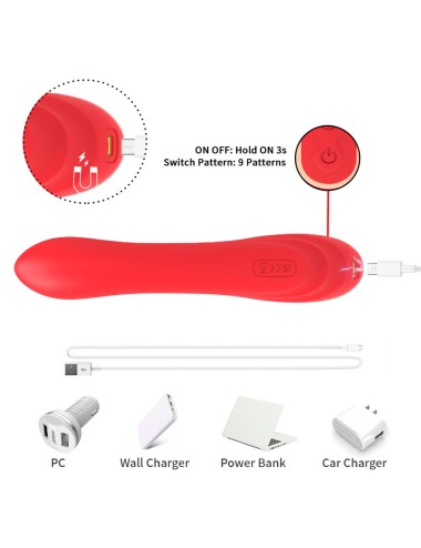 ARMONY - VIBRATORE STIMOLATORE PUNTO G E CLITORIDE CON LINGUA OSCILLANTE ROSSO
