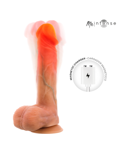 MR INTENSE - DILDO VIBRANTE LOGAN IN SILICONE CON EFFETTO CALORE E TELECOMANDO 20 CM -Ø- 4