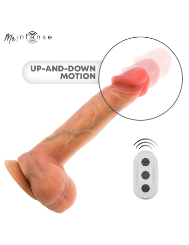 MR INTENSE - DILDO VIBRANTE LOGAN IN SILICONE CON EFFETTO CALORE E TELECOMANDO 20 CM -Ø- 4,1 CM