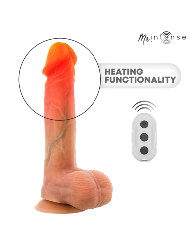 MR INTENSE - DILDO VIBRANTE LOGAN IN SILICONE CON EFFETTO CALORE E TELECOMANDO 20 CM -Ø- 4,1 CM
