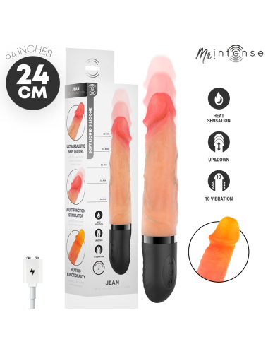 MR INTENSE - VIBRATORE JEANS SU E GIÙ IN SILICONE CON EFFETTO CALORE 24 CM -Ø- 3