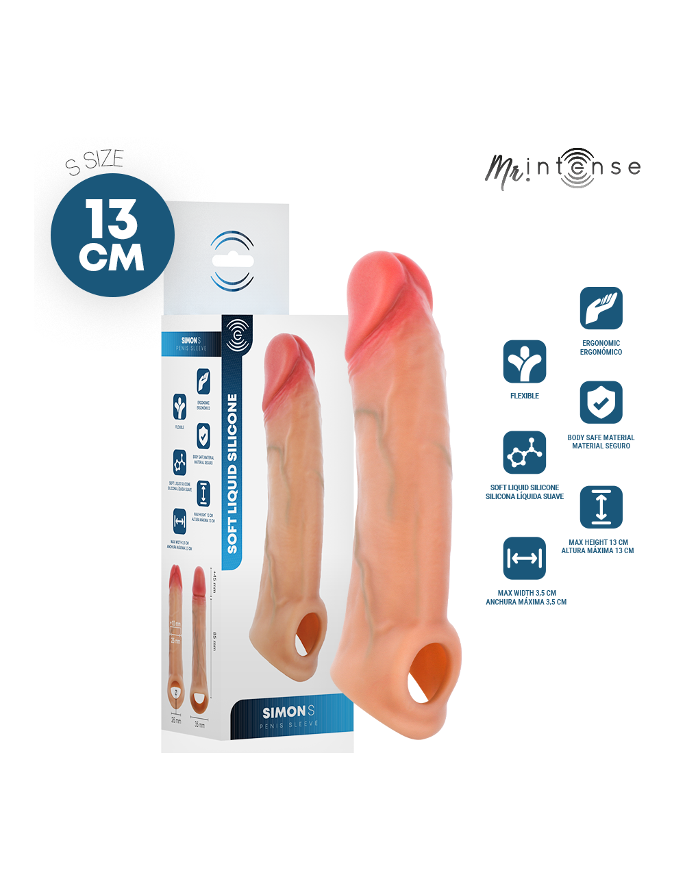 MR INTENSE - SIMON S COPRI PENE IN SILICONE 13 CM -Ø- 4 CM