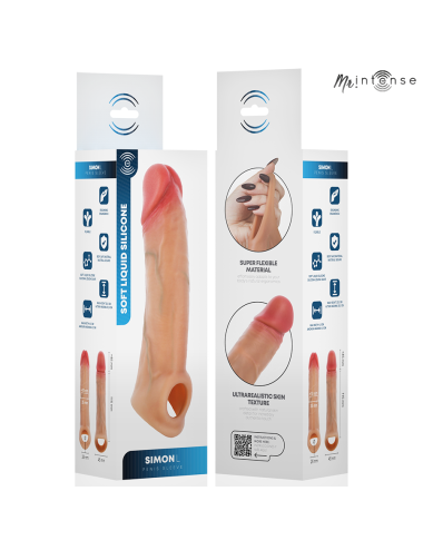 MR INTENSE - SIMON L COPRI PENE IN SILICONE 16 CM -Ø- 4,5 CM