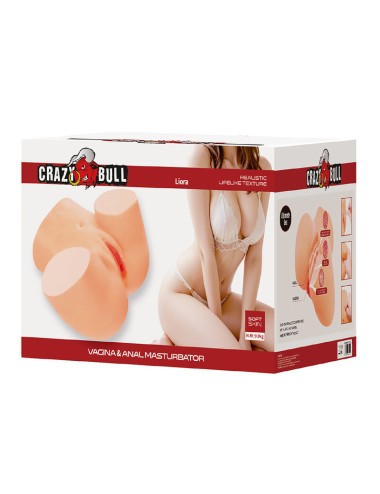 CRAZY BULL - LIORA XXL MASTURBATORE VIBRANTE DOPPIO VAGINALE E ANALE