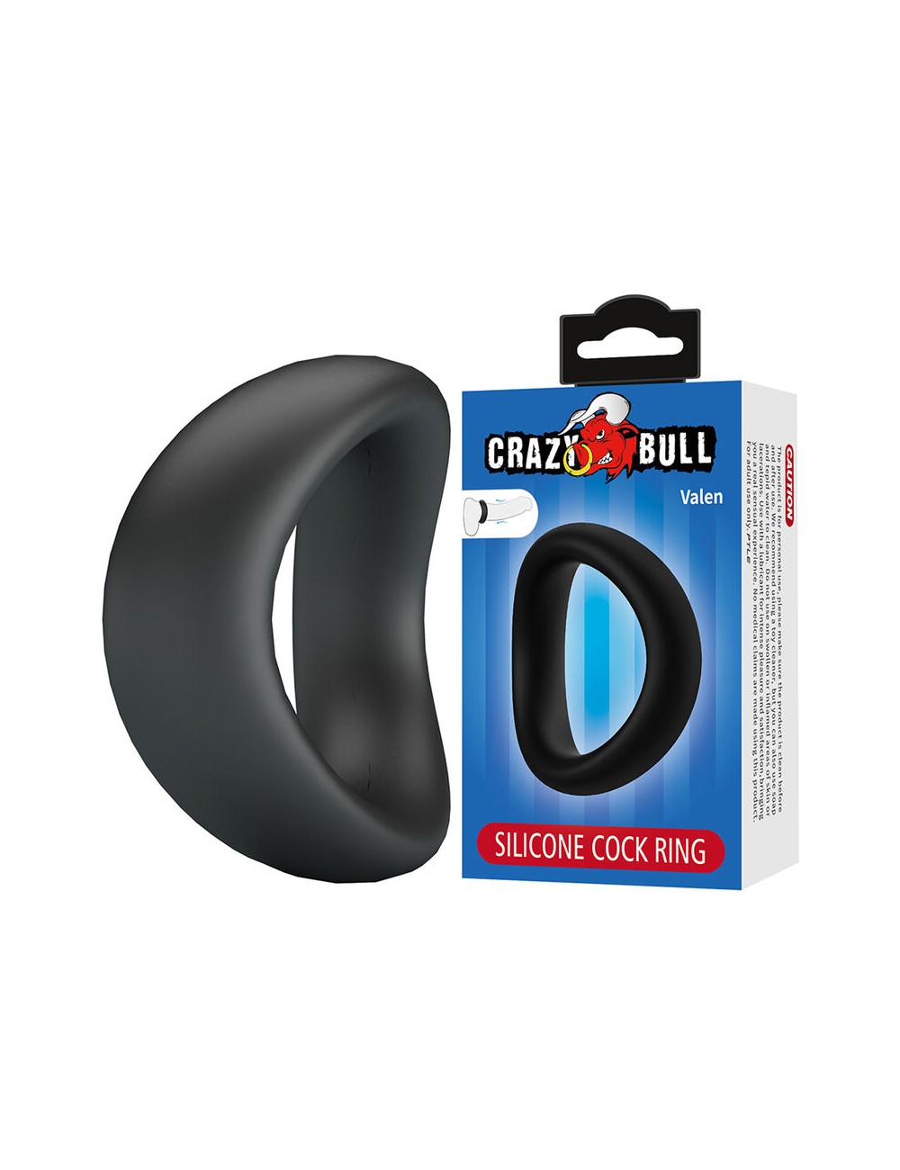 CRAZY BULL - VALEN ANELLO PER PENE ERGONOMICO IN SILICONE NERO