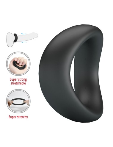 CRAZY BULL - VALEN ANELLO PER PENE ERGONOMICO IN SILICONE NERO