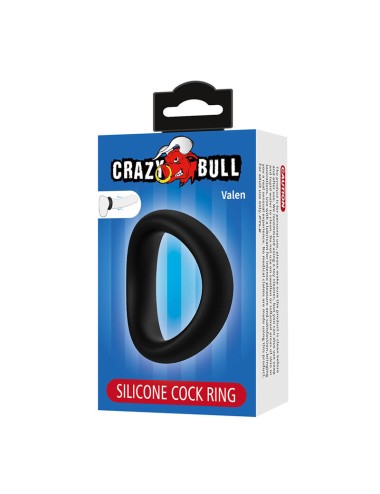 CRAZY BULL - VALEN ANELLO PER PENE ERGONOMICO IN SILICONE NERO