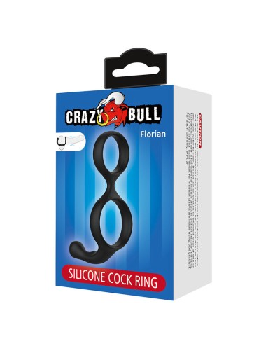 CRAZY BULL - ANELLO DOPPIO PER PENE E TESTICOLI FLORIAN NERO