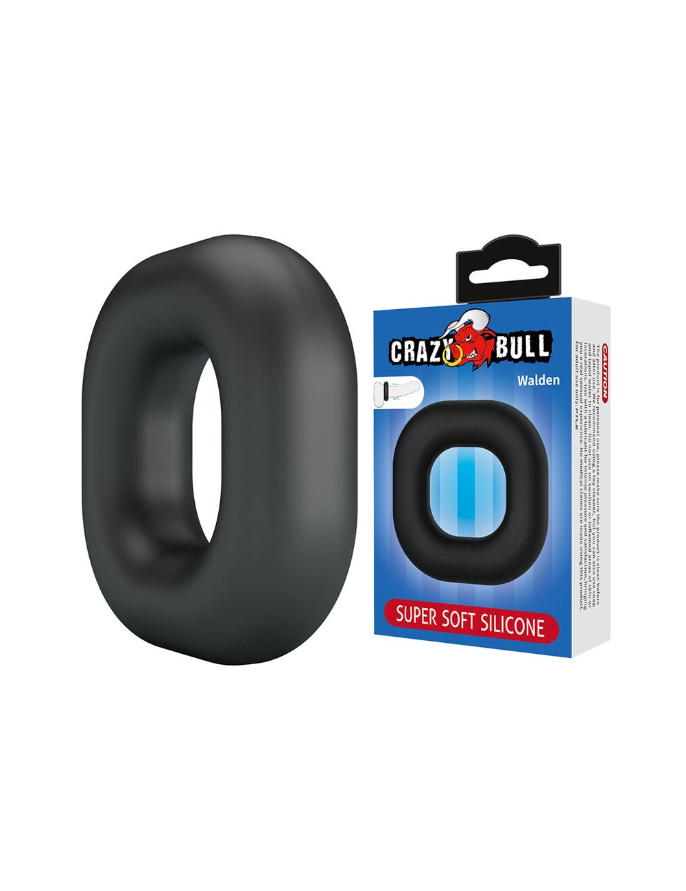 CRAZY BULL - ANELLO PER PENE WALDEN IN SILICONE SUPER MORBIDO NERO