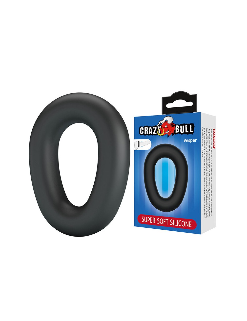 CRAZY BULL - VESPER ANELLO PER PENE IN SILICONE SUPER MORBIDO NERO